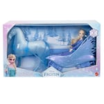 Mattel Çıkarılabilir elbisesi ve ayakkabılarıyla Mattel Disney Karlar Ülkesi Elsa bebek, büyüleyici atı Nokk ve macera arabası, Karlar Ülkesi: Kış Sonu Festivali teması, JBG56