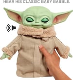 Mattel Sesli ve hareketli Star Wars Grogu göz kırpan pelüş oyuncak, Star Wars hayranları için koleksiyon hediyesi, HJM25