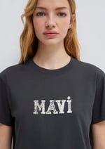 Mavi Baskılı Gri Tişört Regular Fit/Normal Kesim 1612232-34853