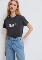 Mavi Baskılı Gri Tişört Regular Fit/Normal Kesim 1612232-34853
