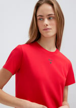 Mavi Baskılı Kırmızı Tişört Slim Fit/Dar Kesim 1601185-82054