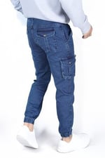Mavi Kot Kargo Pantolon - Likralı Mavi Kargo Pantolon - Erkek Outdoor Pantolon - Erkek Kot Pantolon