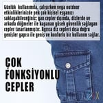 Mavi Kot Kargo Pantolon - Likralı Mavi Kargo Pantolon - Erkek Outdoor Pantolon - Erkek Kot Pantolon