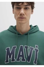 Mavi Logo Baskılı Kapüşonlu Kırmızı Sweatshirt 067149-70464