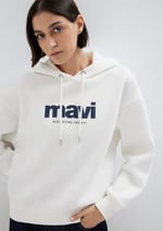 Mavi Logo Baskılı Kapüşonlu Lacivert Sweatshirt 168334-70488