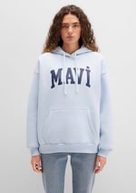 Mavi Logo Baskılı Kapüşonlu Mavi Sweatshirt 1600361-70717