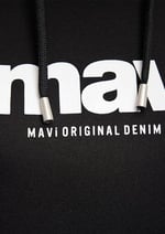 Mavi Logo Baskılı Kapüşonlu Siyah Sweatshirt 168334-900