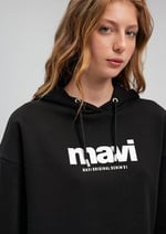 Mavi Logo Baskılı Kapüşonlu Siyah Sweatshirt 168334-900