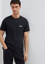 Mavi Logo Baskılı Siyah Basic Tişört Loose Fit/Bol Rahat Kesim 0610360-900