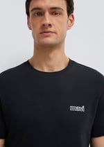 Mavi Logo Baskılı Siyah Basic Tişört Loose Fit/Bol Rahat Kesim 0610360-900