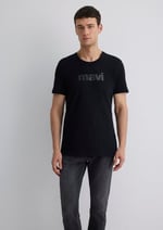 Mavi Logo Baskılı Siyah Tişört Slim Fit/Dar Kesim 065199-900