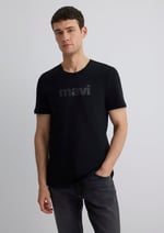 Mavi Logo Baskılı Siyah Tişört Slim Fit/Dar Kesim 065199-900