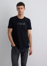 Mavi Logo Baskılı Siyah Tişört Slim Fit/Dar Kesim 065199-900