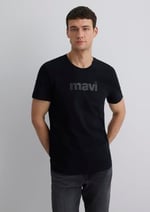Mavi Logo Baskılı Siyah Tişört Slim Fit/Dar Kesim 065199-900