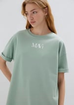 Mavi Logo Baskılı Yeşil Tişört Oversize/Geniş Kesim 1611593-71787