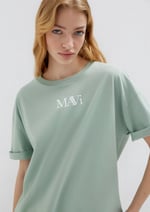 Mavi Logo Baskılı Yeşil Tişört Oversize/Geniş Kesim 1611593-71787