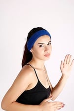 Mavi Sporcu Saç Bandı Ter Bandı Bandana Headband Mavi