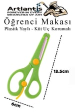 Mavi Yeşil Öğrenci Makası 2 Adet Plastik Yaylı Küt Uç Korumalı Okul Makası Çocuk Makası Okul Öncesi Kreş Ana Sınıfı