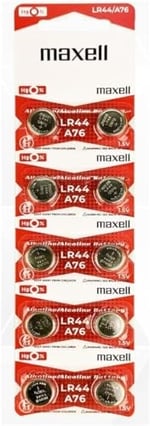 Maxell Alkaline LR44 düğme pil (10'lu paket)