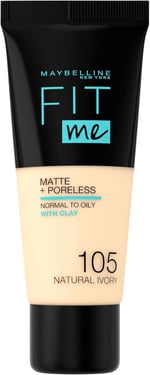 Maybelline New York Fit Me Matte+Poreless Fondöten - 105 Natural Ivory (30 ml) - Seçenekler: 1 Fl Oz (Pack of 1), 1.01 Fl Oz (Pack of 1), Pack of 2...