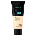 Maybelline New York Fit Me Matte+Poreless Fondöten - 105 Natural Ivory (30 ml) - Seçenekler: 1 Fl Oz (Pack of 1), 1.01 Fl Oz (Pack of 1), Pack of 2...