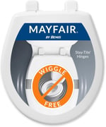 MAYFAIR 880SLOW 000 Caswell Klozet Kapağı Yavaş Yavaş Kapanır ve Asla Gevşetmez, Yuvarlak, Uzun Ömürlü Plastik, Beyaz