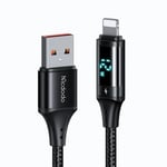 Mcdodo Ca-1060 Lightning Dijital Göstergeli Data-Şarj Kablosu 3A 1.2M, Siyah