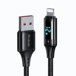 Mcdodo Ca-1060 Lightning Dijital Göstergeli Data-Şarj Kablosu 3A 1.2M, Siyah