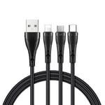 mcdodo CA-6960 3in1 Lightning-Micro-Type-C Şarj Kablosu 3A 1.2m Siyah