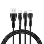 mcdodo CA-6960 3in1 Lightning-Micro-Type-C Şarj Kablosu 3A 1.2m Siyah