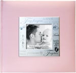 MCS 200 Cepli Kumaş Bebek 4x6 Yazı Alanlı Fotoğraf Albümü, 20 x 20 cm, Bebek Pembesi