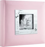 MCS 200 Cepli Kumaş Bebek 4x6 Yazı Alanlı Fotoğraf Albümü, 20 x 20 cm, Bebek Pembesi