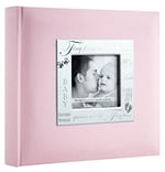 MCS 200 Cepli Kumaş Bebek 4x6 Yazı Alanlı Fotoğraf Albümü, 20 x 20 cm, Bebek Pembesi