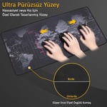 McStorey Dünya Haritası Gaming Mouse Pad 60x30 cm, Kaymaz Kauçuk Tabanlı Masa Matı, Dikişli Kenar, 3 mm Kalınlık, Mikro Dokuma Kumaş, Klavye ve Mouse Altlığı, Ofis ve Oyuncu Masası için