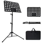 Mdvora Nota Kağıdı için Müzik Standı, Taşıma Çantalı Ayarlanabilir Müzik Standı, Profesyonel Müzik Kitabı Tutucu, Gitar, Ukulele, Keman Çalarlar için Müzik Kağıdı Tutucu (1 paket)