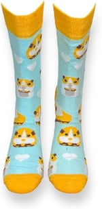 Me-vo Tekli Açık Mavi Renkli Bay/Bayan Unisex Esnek Nem Alabilen Pamuklu Hamster Desenli Soket Çorap