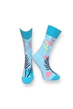 Me-vo Tekli Bebe Mavisi Renkli Bay/Bayan Unisex Esnek Nem Alabilen Pamuklu Flamingo Desenli Soket Çorap