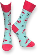 Me-vo Tekli Bebe Mavisi Renkli Bay/Bayan Unisex Esnek Nem Alabilen Pamuklu Sevimli Flamingo Desenli Soket Çorap
