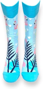 Me-vo Tekli Bebe Mavisi Renkli Bay/Bayan Unisex Esnek Nem Alabilen Pamuklu Flamingo Desenli Soket Çorap