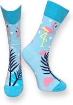 Me-vo Tekli Bebe Mavisi Renkli Bay/Bayan Unisex Esnek Nem Alabilen Pamuklu Flamingo Desenli Soket Çorap