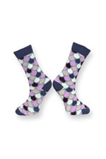 Me-vo Tekli Lacivert Renkli Bay/Bayan Unisex Esnek Nem Alabilen Pamuklu Pul Desenli Soket Çorap