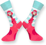 Me-vo Tekli Pembe Renkli Bay/Bayan Unisex Esnek Nem Alabilen Pamuklu Flamingo Desenli Soket Çorap