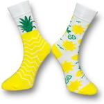 Me-vo Tekli Sarı Bay/Bayan Unisex Esnek Nem Alabilen Pamuklu Ananas Desenli Soket Çorap