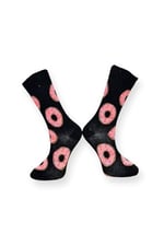 Me-vo Tekli Siyah Renkli Unisex Esnek Nem Alabilen Pamuklu Donut Desenli Soket Çorap