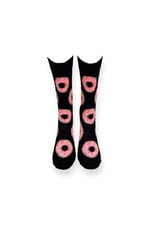 Me-vo Tekli Siyah Renkli Unisex Esnek Nem Alabilen Pamuklu Donut Desenli Soket Çorap