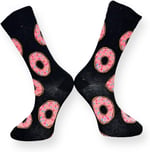 Me-vo Tekli Siyah Renkli Unisex Esnek Nem Alabilen Pamuklu Donut Desenli Soket Çorap