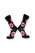 Me-vo Tekli Siyah Renkli Unisex Esnek Nem Alabilen Pamuklu Donut Desenli Soket Çorap