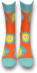 Me-vo Tekli Turuncu Bay/Bayan Unisex Esnek Nem Alabilen Pamuklu Sanat Desenli Soket Çorap