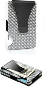 Mega Oto Market Cüzdan Kartlık Kredi Kartı Cüzdanı Metal Karbon Silver