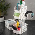 Meleni Home 5'li Üst Üste Eklenebilir Dolap İçi Düzenleyici Banyo Mutfak Rafı - Çok Amaçlı Tezgah Altı Organizer